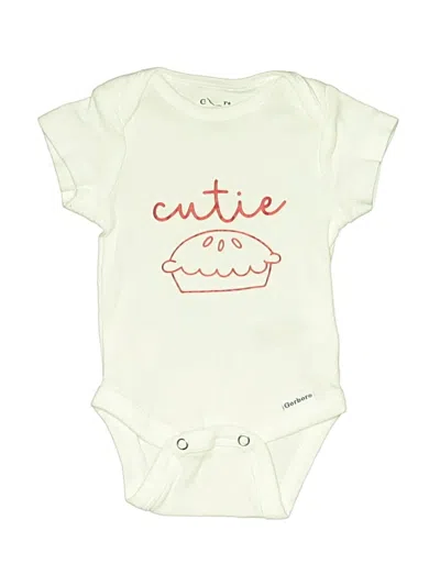 Pre-owned Gerber Babies' Short Sleeve Onesie In Ivory