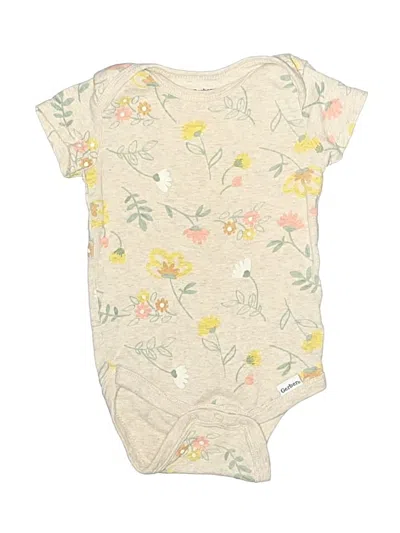Pre-owned Gerber Babies' Short Sleeve Onesie In Ivory
