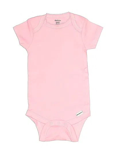 Pre-owned Gerber Babies' Short Sleeve Onesie In Pink