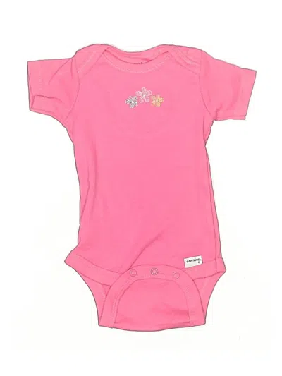 Pre-owned Gerber Babies' Short Sleeve Onesie In Pink