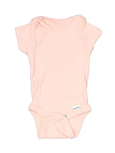 Pre-owned Gerber Babies' Short Sleeve Onesie In Pink