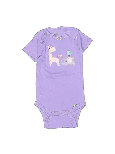 Pre-owned Gerber Babies' Short Sleeve Onesie In Purple