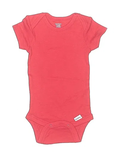 Pre-owned Gerber Babies' Short Sleeve Onesie In Red