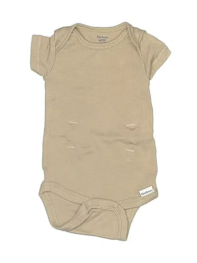 Pre-owned Gerber Babies' Short Sleeve Onesie In Tan