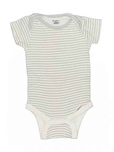 Pre-owned Gerber Babies' Short Sleeve Onesie In White