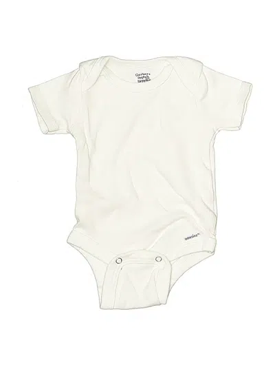 Pre-owned Gerber Babies' Short Sleeve Onesie In White
