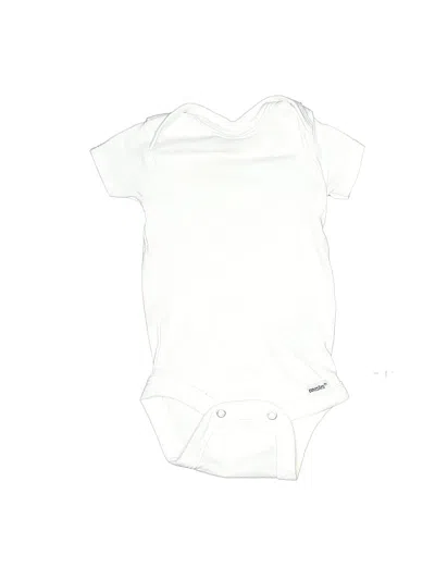 Pre-owned Gerber Babies' Short Sleeve Onesie In White