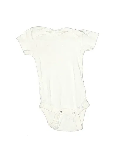 Pre-owned Gerber Babies' Short Sleeve Onesie In White