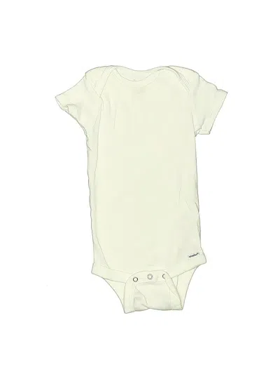 Pre-owned Gerber Babies' Short Sleeve Onesie In White