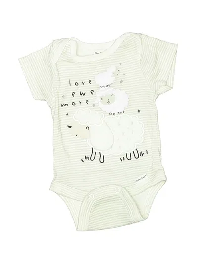 Pre-owned Gerber Babies' Short Sleeve Onesie In White