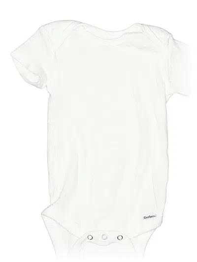 Pre-owned Gerber Babies' Short Sleeve Onesie In White