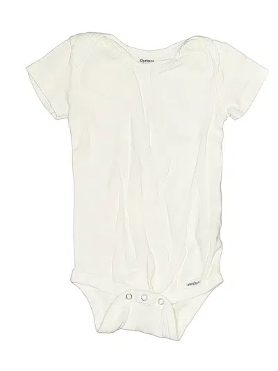 Pre-owned Gerber Babies' Short Sleeve Onesie In White