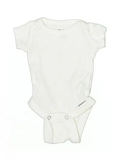 Pre-owned Gerber Kids' Short Sleeve Onesie In White