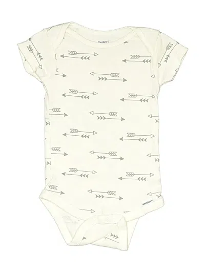 Pre-owned Gerber Babies' Short Sleeve Onesie In White