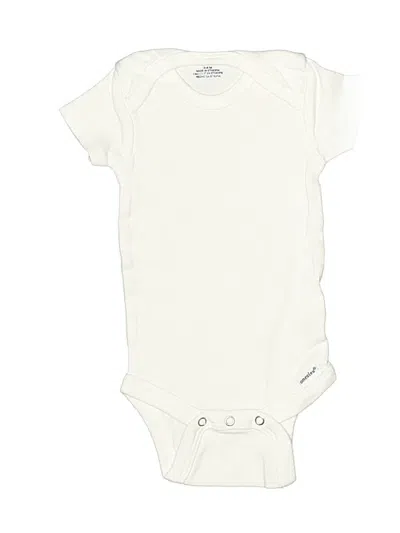 Pre-owned Gerber Babies' Short Sleeve Onesie In White