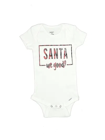 Pre-owned Gerber Babies' Short Sleeve Onesie In White