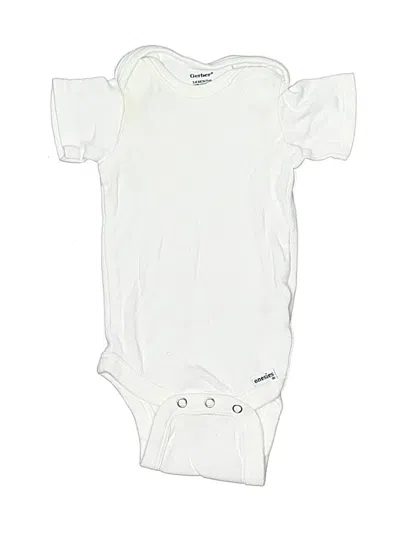 Pre-owned Gerber Babies' Short Sleeve Onesie In White