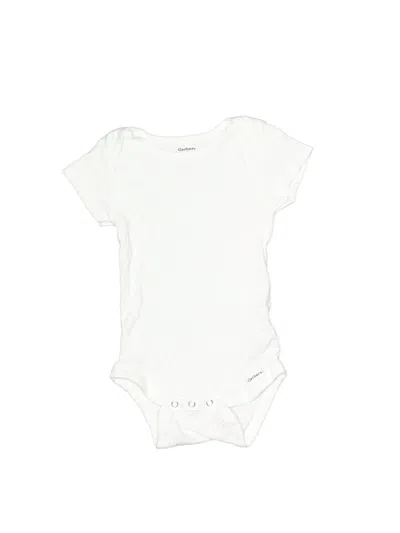 Pre-owned Gerber Babies' Short Sleeve Onesie In White