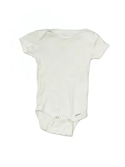 Pre-owned Gerber Babies' Short Sleeve Onesie In White