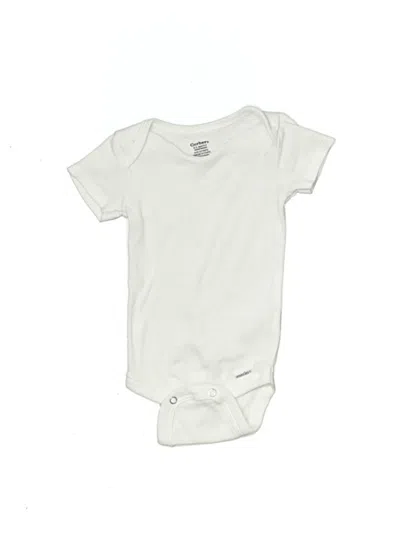 Pre-owned Gerber Babies' Short Sleeve Onesie In White