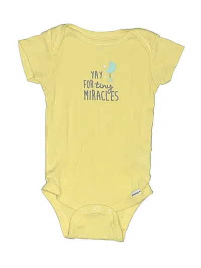 Pre-owned Gerber Babies' Short Sleeve Onesie In Yellow