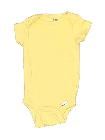 Pre-owned Gerber Babies' Short Sleeve Onesie In Yellow