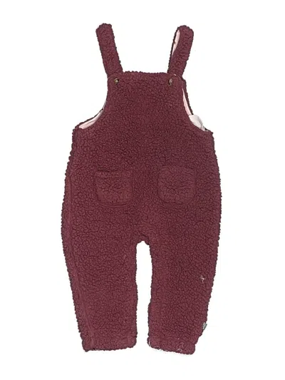 Pre-owned Gerber Babies' Snow Pants With Bib In Burgundy