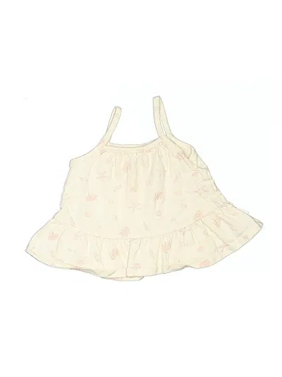 Pre-owned Gerber Babies' Tank Top Ivory Halter Neckline Tops In White