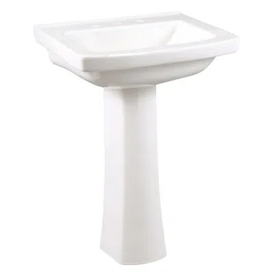 Gerber White Vitreous China Rectangular Bathroom Sink With Overflow