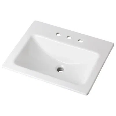 Gerber White Vitreous China Rectangular Drop-in Bathroom Sink With Overflow