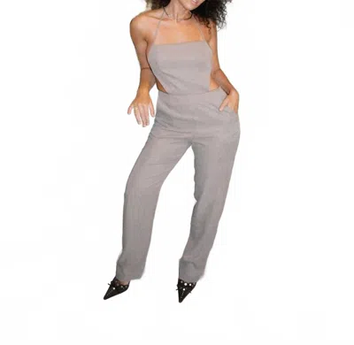 Gergana Ivanova Francesca Jumpsuit In Beige In Gray