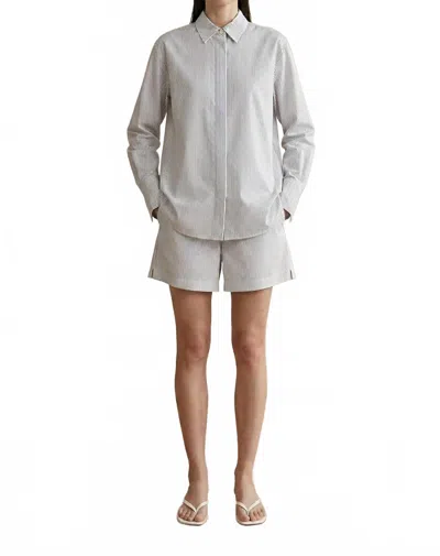 Gergana Ivanova Isabella Cotton Shorts In Striped White