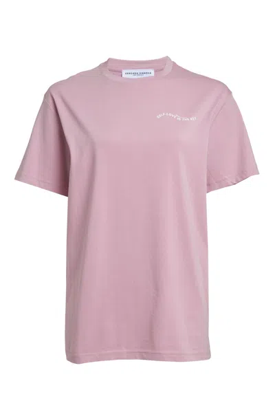 GERGANA IVANOVA WOMEN'S PINK ORGANIC COTTON T-SHIRT MAUVE