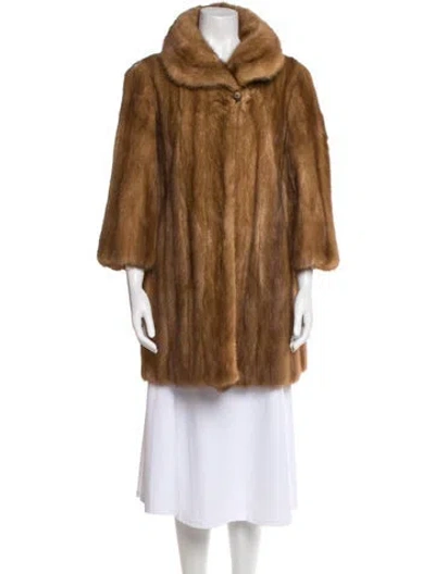 Pre-owned Gerhardt Mink Fur Coat In Brown