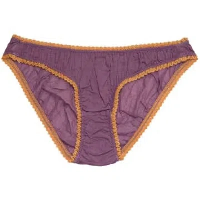 Germaine Des Pres Aubergine/orange Organic Cotton Trouseries In Purple