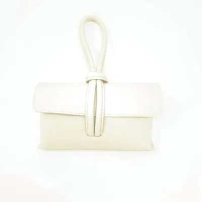 German Fuentes Leather Wristlet Bag In Beige In Sand