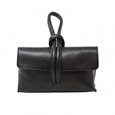 German Fuentes Leather Wristlet Bag In Black