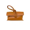 German Fuentes Leather Wristlet Bag In Brown In Brown