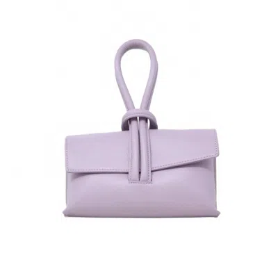 German Fuentes Leather Wristlet Bag In Lilac In Blue