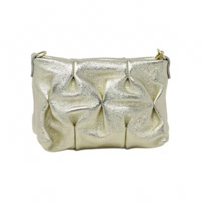 German Fuentes Trudy Evening Bag In Metallic Gold In Gray