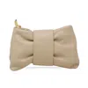 German Fuentes Women's Bow Clutch Bag In Beige