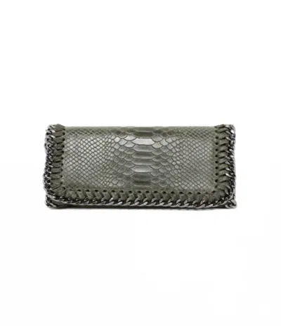 German Fuentes Women's Handbag With Grey Chain In Dark Green