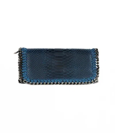 German Fuentes Women's Handbag With Grey Chain In Navy Blue