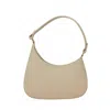 German Fuentes Women's Italian Leather Shoulder Crossbody Bag In Ivory In Nude