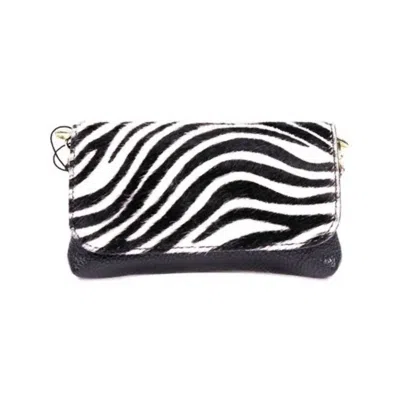 German Fuentes Women's Leather Cowhide Crossbody Bag In Zebra Print In Animal Print