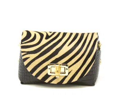 German Fuentes Women's Leather Pouch Crossbody Bag In Tiger In Multi