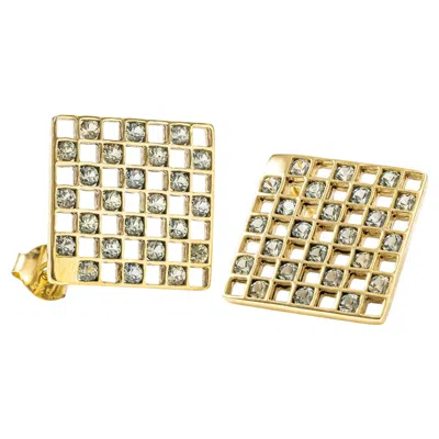 Pre-owned German Kabirski Aether 18k Gold Plated 925 Silver Earrings With Green Sapphire