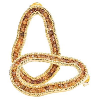 Pre-owned German Kabirski Arven 14k Gold Plated Silver Earrings With Spessartine Garnet In Multi