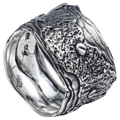 Pre-owned German Kabirski Esker Handmade 925 Silver Sculptural Band Ring In Multi