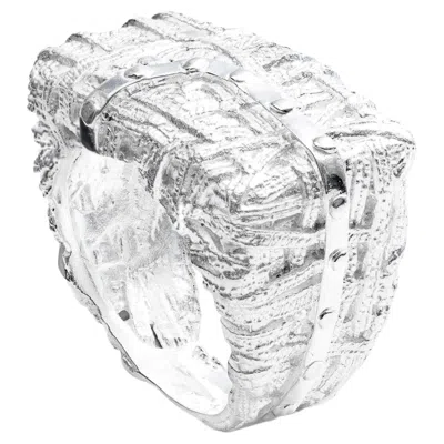 Pre-owned German Kabirski Fibril 925 Sterling Silver Ring With Twisted & Tangled Structure In Multi